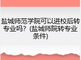 盐城师范学院可以进校后转专业吗？(盐城师院转专业条件)