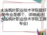 大连枫叶职业技术学院最好的专业是哪个，详细阐述(大连枫叶职业技术学院王牌专业)