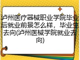 泸州医疗器械职业学院毕业后就业前景怎么样，毕业生去向(泸州医械学院就业去向)