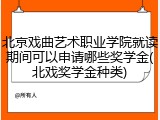 北京戏曲艺术职业学院就读期间可以申请哪些奖学金(北戏奖学金种类)