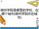 德州学院是哪里的学校，在哪个城市(德州学院所在城市)
