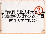 江西软件职业技术大学一年财政拨款大概多少钱(江西软件大学年拨款)