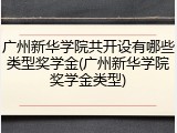 广州新华学院共开设有哪些类型奖学金(广州新华学院奖学金类型)
