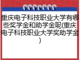 重庆电子科技职业大学有哪些奖学金和助学金呢(重庆电子科技职业大学奖助学金)