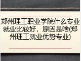 郑州理工职业学院什么专业就业比较好，原因是啥(郑州理工就业优势专业)
