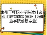 惠州工程职业学院读什么专业比较有前景(惠州工程职业学院前景专业)