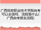 广西信息职业技术学院自考可以去读吗，流程是什么(广西自考报名流程)