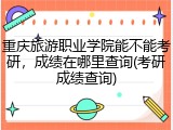 重庆旅游职业学院能不能考研，成绩在哪里查询(考研成绩查询)