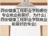 西安健康工程职业学院哪些专业就业前景好，为什么(西安健康工程职业学院就业前景好的专业)