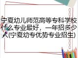 宁夏幼儿师范高等专科学校什么专业最好，一年招多少人(宁夏幼专优势专业招生)