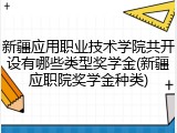 新疆应用职业技术学院共开设有哪些类型奖学金(新疆应职院奖学金种类)