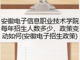安徽电子信息职业技术学院每年招生人数多少，政策变动如何(安徽电子招生政策)