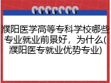 濮阳医学高等专科学校哪些专业就业前景好，为什么(濮阳医专就业优势专业)