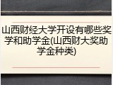山西财经大学开设有哪些奖学和助学金(山西财大奖助学金种类)