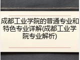 成都工业学院的普通专业和特色专业详解(成都工业学院专业解析)