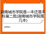 湖南城市学院是一本还是本科第二批(湖南城市学院属几本)