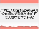 广西蓝天航空职业学院共开设有哪些类型奖学金(广西蓝天航空奖学金种类)