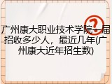 广州康大职业技术学院一届招收多少人，最近几年(广州康大近年招生数)