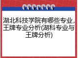 湖北科技学院有哪些专业，王牌专业分析(湖科专业与王牌分析)