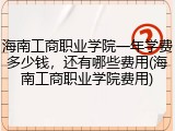 海南工商职业学院一年学费多少钱，还有哪些费用(海南工商职业学院费用)