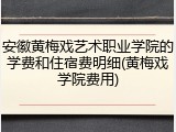 安徽黄梅戏艺术职业学院的学费和住宿费明细(黄梅戏学院费用)