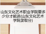 山东文化艺术职业学院要多少分才能进(山东文化艺术学院录取分)