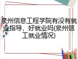 泉州信息工程学院有没有就业指导，好就业吗(泉州信工就业情况)