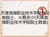 天津渤海职业技术学院有没有院士，大概多少(天津渤海职业技术学院院士数量)