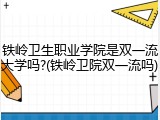 铁岭卫生职业学院是双一流大学吗?(铁岭卫院双一流吗)