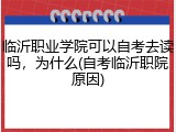 临沂职业学院可以自考去读吗，为什么(自考临沂职院原因)