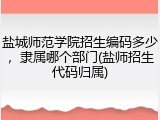 盐城师范学院招生编码多少，隶属哪个部门(盐师招生代码归属)