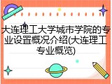 大连理工大学城市学院的专业设置概况介绍(大连理工专业概览)