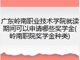 广东岭南职业技术学院就读期间可以申请哪些奖学金(岭南职院奖学金种类)
