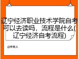 辽宁经济职业技术学院自考可以去读吗，流程是什么(辽宁经济自考流程)