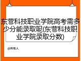 东营科技职业学院高考需多少分能录取呢(东营科技职业学院录取分数)