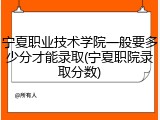 宁夏职业技术学院一般要多少分才能录取(宁夏职院录取分数)