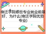 宿迁学院哪些专业就业前景好，为什么(宿迁学院优势专业)