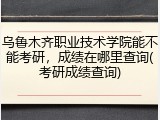 乌鲁木齐职业技术学院能不能考研，成绩在哪里查询(考研成绩查询)