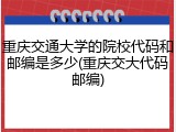 重庆交通大学的院校代码和邮编是多少(重庆交大代码邮编)
