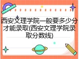 西安文理学院一般要多少分才能录取(西安文理学院录取分数线)