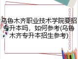 乌鲁木齐职业技术学院要招专升本吗，如何参考(乌鲁木齐专升本招生参考)