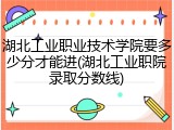 湖北工业职业技术学院要多少分才能进(湖北工业职院录取分数线)