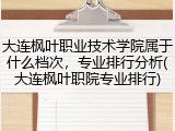 大连枫叶职业技术学院属于什么档次，专业排行分析(大连枫叶职院专业排行)