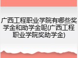 广西工程职业学院有哪些奖学金和助学金呢(广西工程职业学院奖助学金)