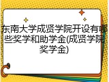 东南大学成贤学院开设有哪些奖学和助学金(成贤学院奖学金)