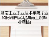 湖南工业职业技术学院毕业如何调档案呢(湖南工院毕业调档)