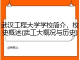 武汉工程大学学校简介，校史概述(武工大概况与历史)