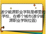 遂宁能源职业学院是哪里的学校，在哪个城市(遂宁能源职业学院位置)