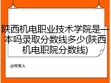 陕西机电职业技术学院是一本吗录取分数线多少(陕西机电职院分数线)