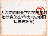 大兴安岭职业学院的思想政治教育怎么样(大兴安岭职院思政教育)